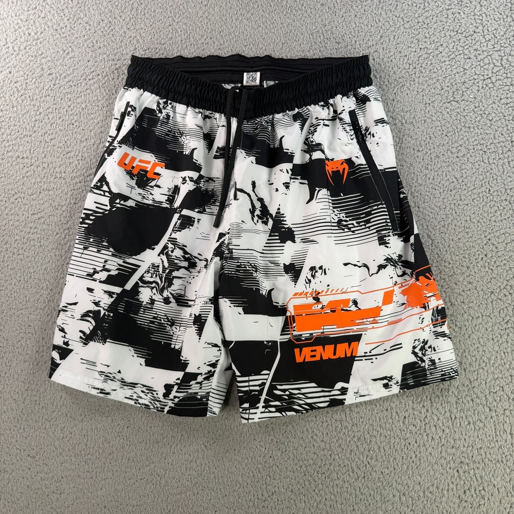 Venum UFC Zenith Fight Week Shorts Men Size M White Black Orange Athletic MMA
